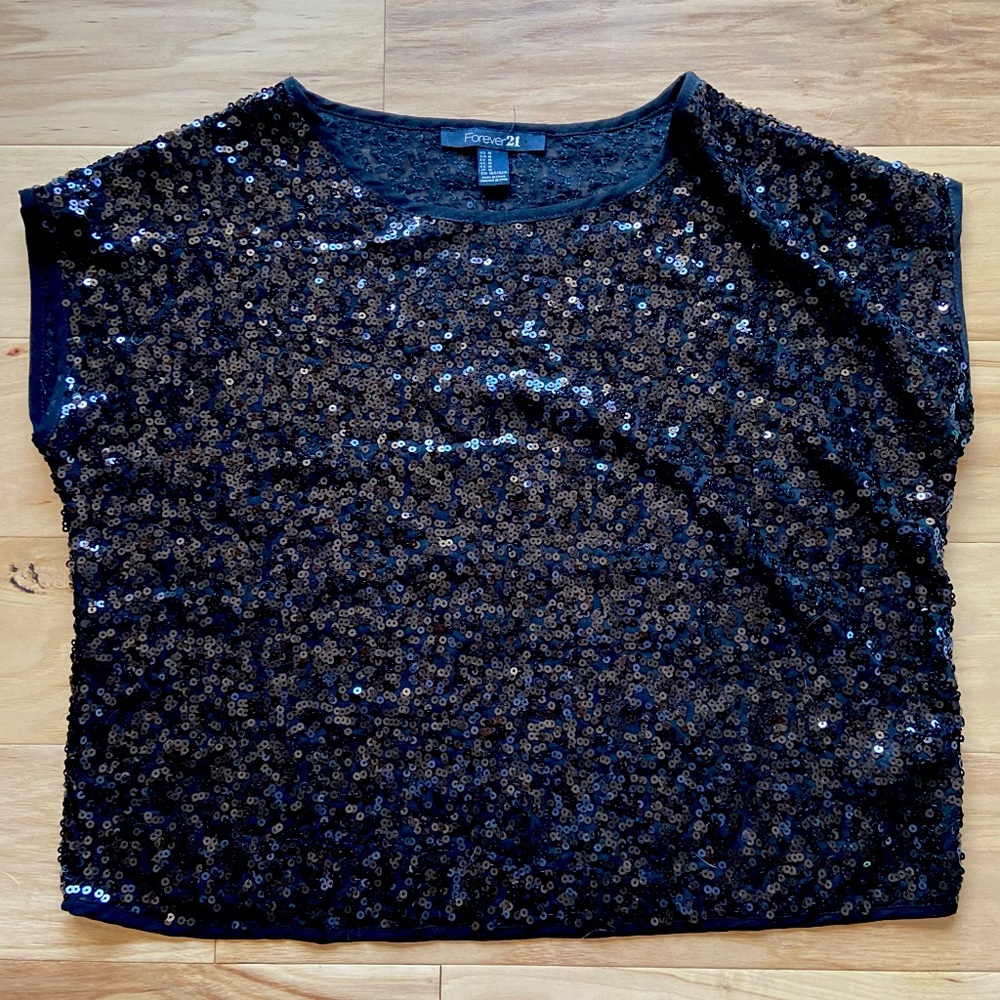 Forever21 black sequin top